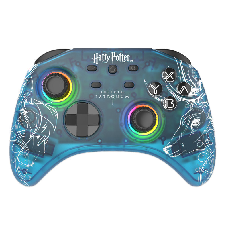 Freaks and Geeks Harry Potter RGB Wireless Controller for Switch - Translucid Patronus Blue