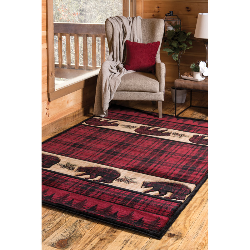 Eskew Plaid Water Resistant Kitchen Mat