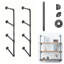 2 pièces (44 po de hauteur, 12 po de profondeur) Support mural industriel en fer pour étagères en étagère à tuyaux en étagère de rangement pour bricolage (2 pièces, quincaillerie 4 niveaux seulement)