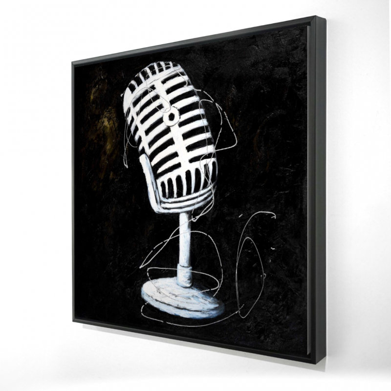 Microphone Man Cave Instrument Framed Canvas Home Decor