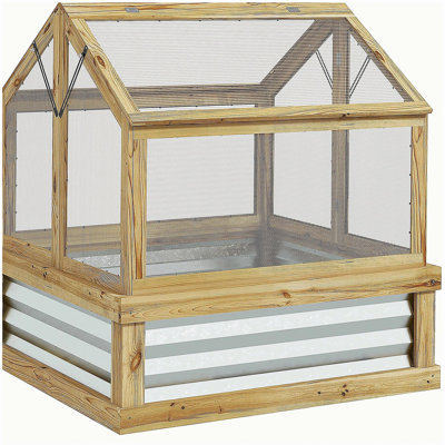 Lit de jardin surélevé avec serre en polycarbonate Outsunny