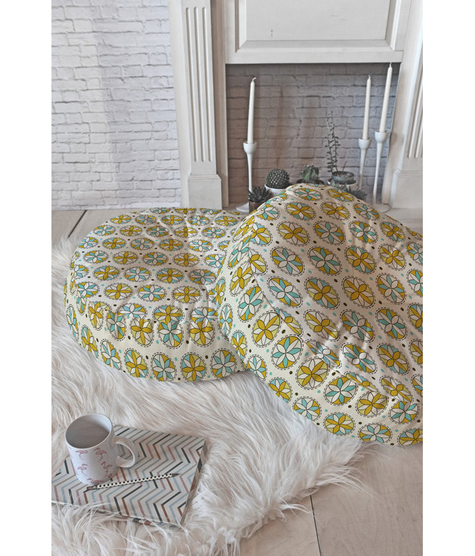 Coussin de plancher rond cartwheel Spence, H 23 po x l 23 po x P 6 po