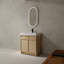 Meuble-lavabo autoportant de 30 po avec lavabo en résine blanche et 2 portes d'armoire à fermeture en douceur