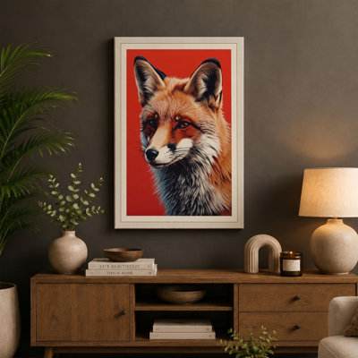 Fox Portrait Modern - Wrapped Canvas