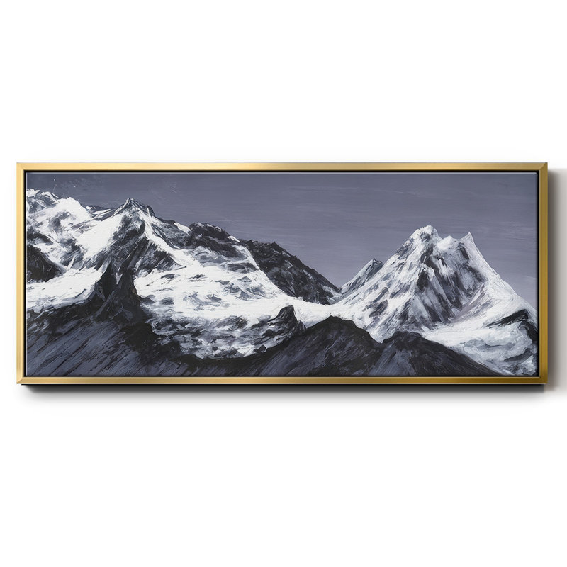 Moonlit Mountain Range I - Framed Canvas, 20" H x 50" W