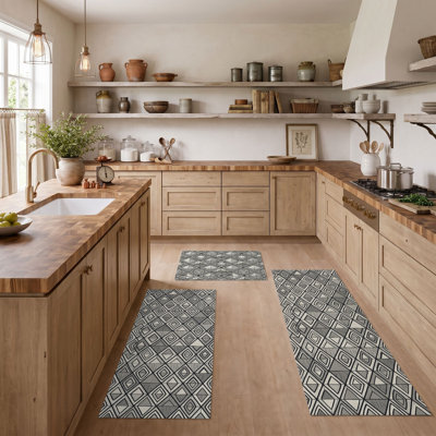 Geometric Pattern Non-Slip Washable Kitchen Mats