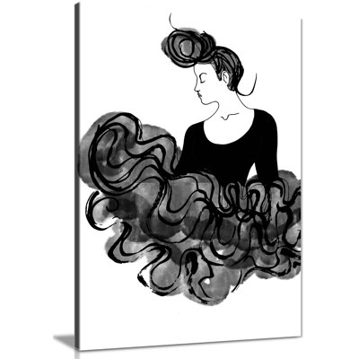 Ballerina Illustration - Wrapped Canvas Painting