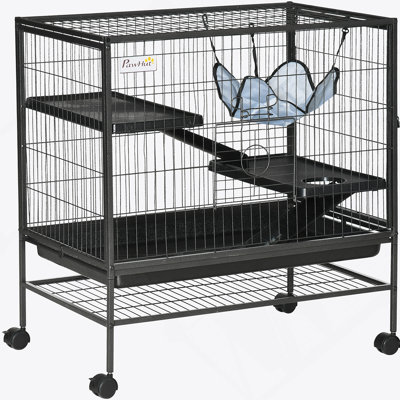 Versatile 3-Tier Small Animal Cage For Various Pets With Multiple Functionalities