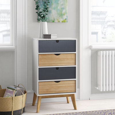 Tuttle Solid Wood 40cm W 4 - Drawer Chest of Drawers