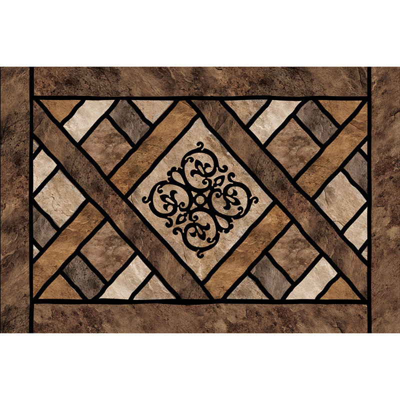 Laseter Non-Slip Geometric Outdoor Doormat