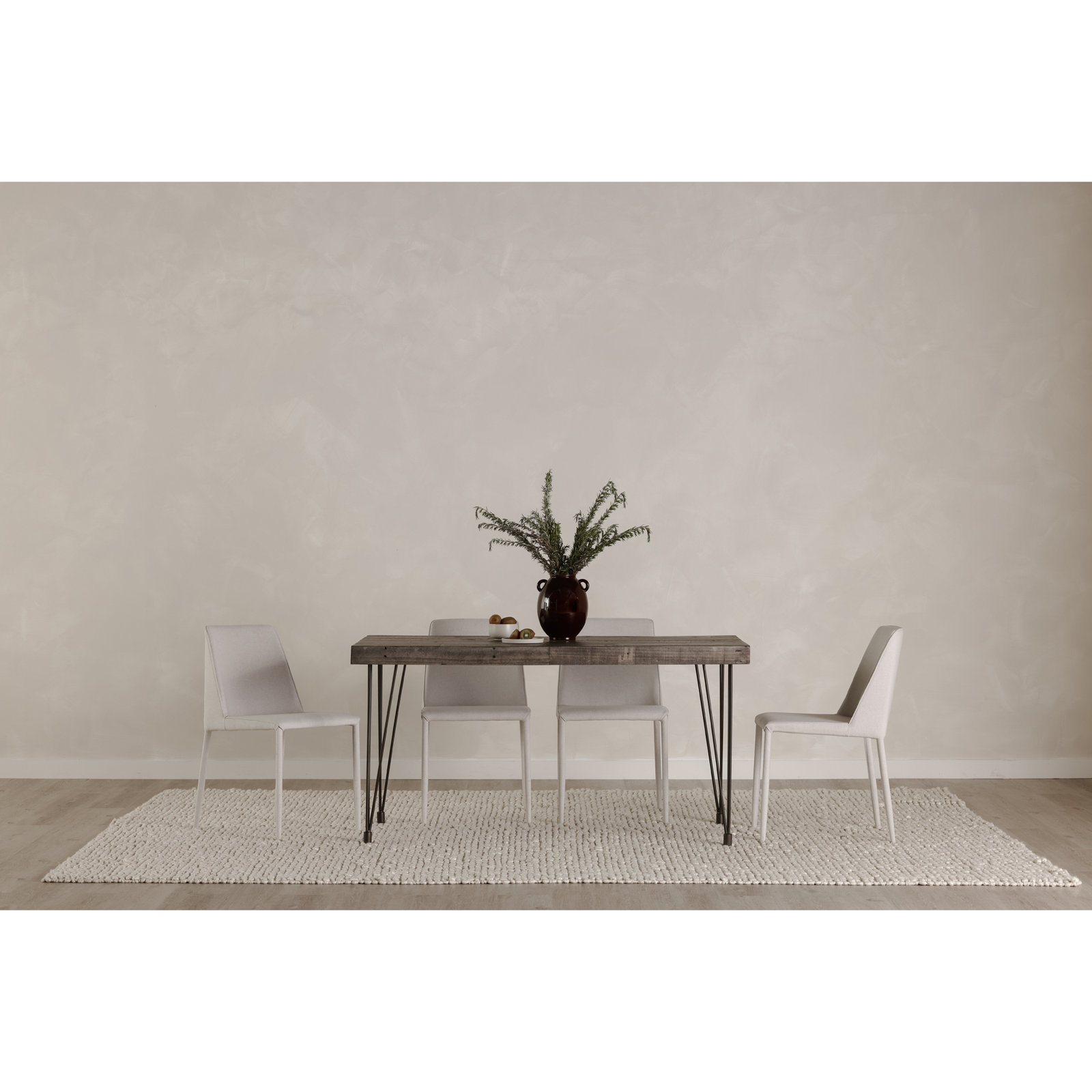 Libra 59" Pine Dining Table, Dark Gray