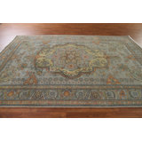 One-of-a-Kind 7'6" X 10'9" 1960s Wool Area Rug in Gray