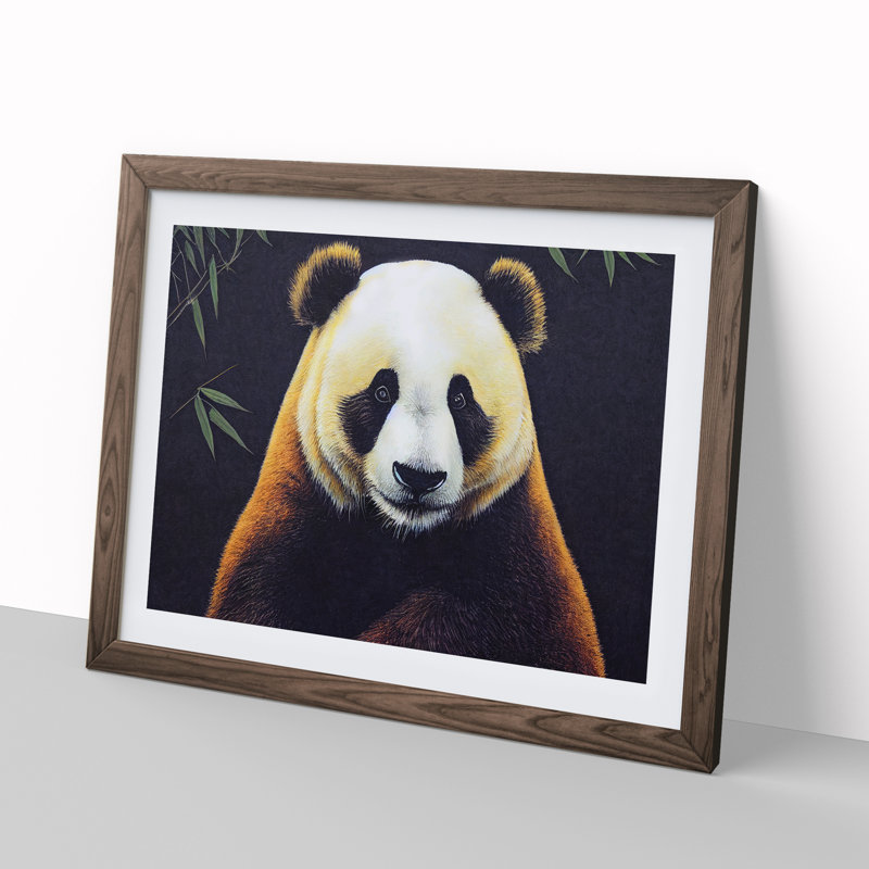 Captivating Panda - Framed Print, Walnut, 25cm H x 34cm W x 2cm D