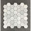 Carreau de mosaïque en marbre hexagonal blanc Carrara de 2 po Carrara-50872616