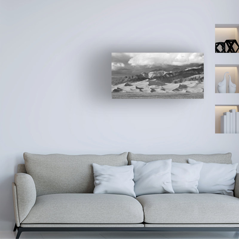 Art sur toile noir, blanc, H 24 po x l 47 po