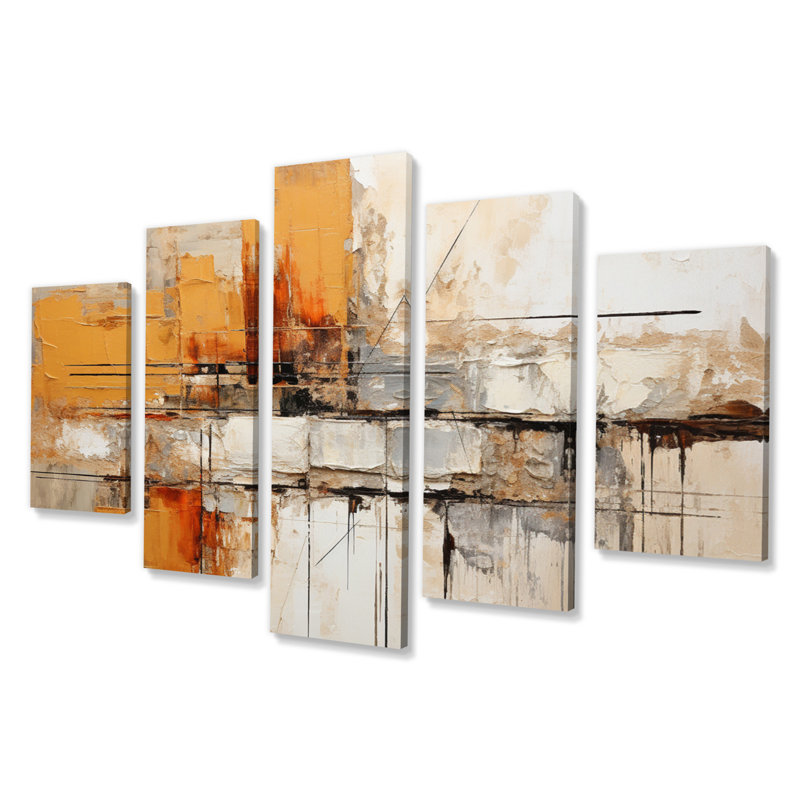 " Orange Impressions II " 5 - Pieces
