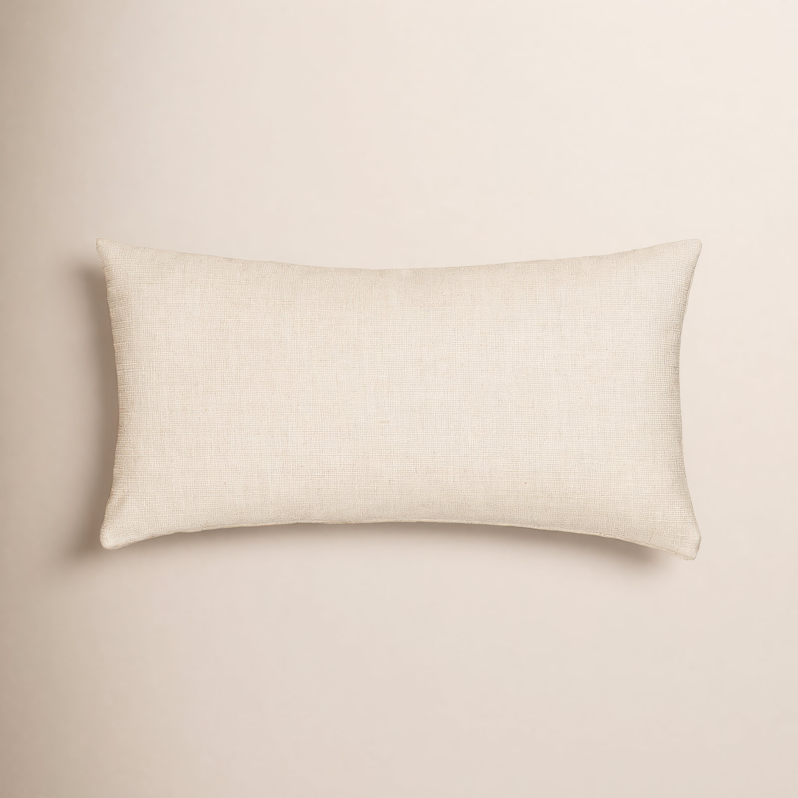 Indy Faux Linen Accent Pillow, Feather, Cream, Rectangle 12"H x 21"W