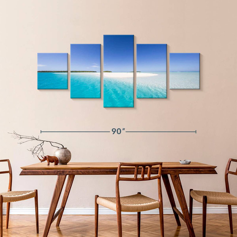 Turquoise Cook Islands Beach, 42" H x 92" W