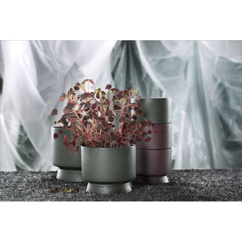 Recycled Planter, Green, 5.3" H x 5.9" W x 5.9" D