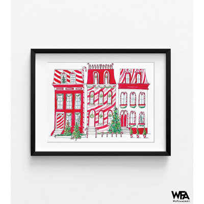 «Village On Holly St.» par Kamdon Kreations, décoration de canne à sucre, décoration de maison de Noël, art mural de réception Sweet Xmas, affiche de bonbon