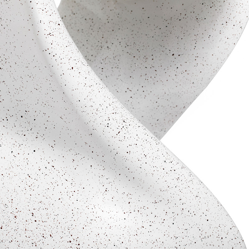 Outdoor White Marble Modern Twisted-Base Terrazzo-Speckled All-Weather MGO Side Table – Indoor End Table For Home, Office & Patio Decor