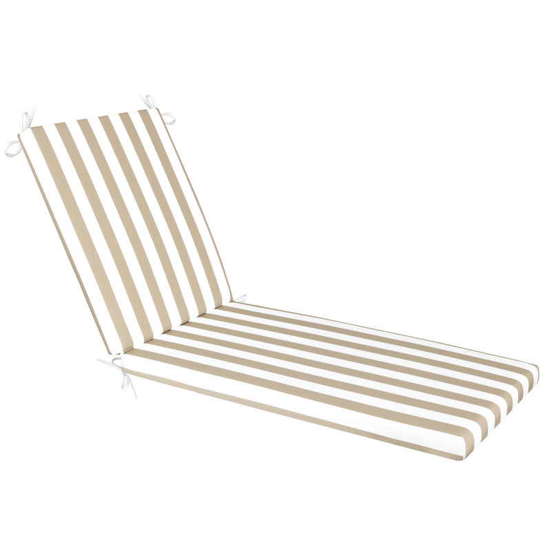 Chaise Lounge Cushions Outdoor: Olefin Waterproof Fade-Resistant Lounge Chair Cushion For Outdoor Furniture Pool Lounger Pads With Ties For Patio