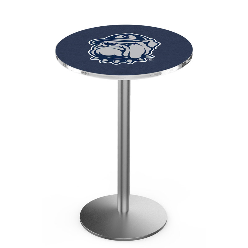 Round Metal Base Dining Table, Stainless Steel, Georgetown University