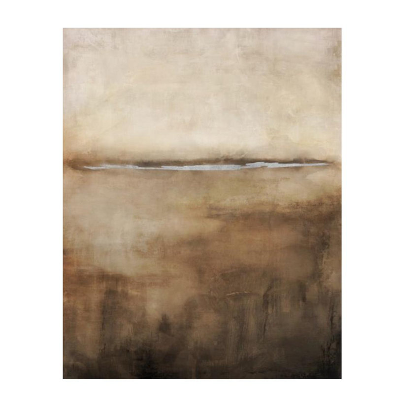 Silver Horizon Painting by Elena Carlie, Gilded Silver, 50" H x 40" W x 1.5" D