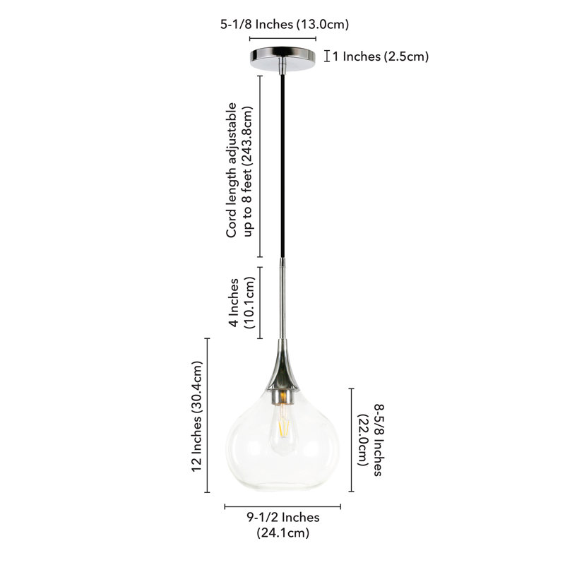 Ida 1 - Light Single Pendant, Polished Nickel