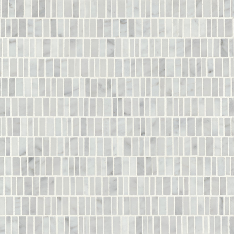 Monet Marble Mosaic Wall & Floor Tile, White Carrara