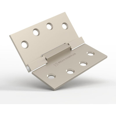 Mega Handles Stainless Steel Square Barrel Hinge with Square Corners, Heavy-Duty Interior Door Hinges for Bedroom, Bathroom, Cabinet, (3 Pack)
