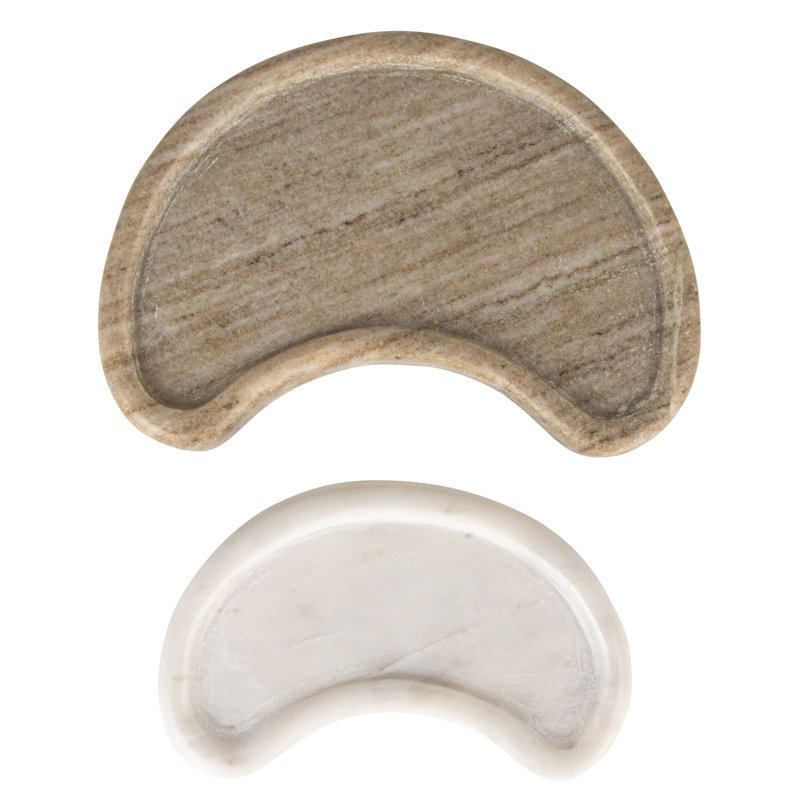 Nestable Marble Kidney Shaped Trays