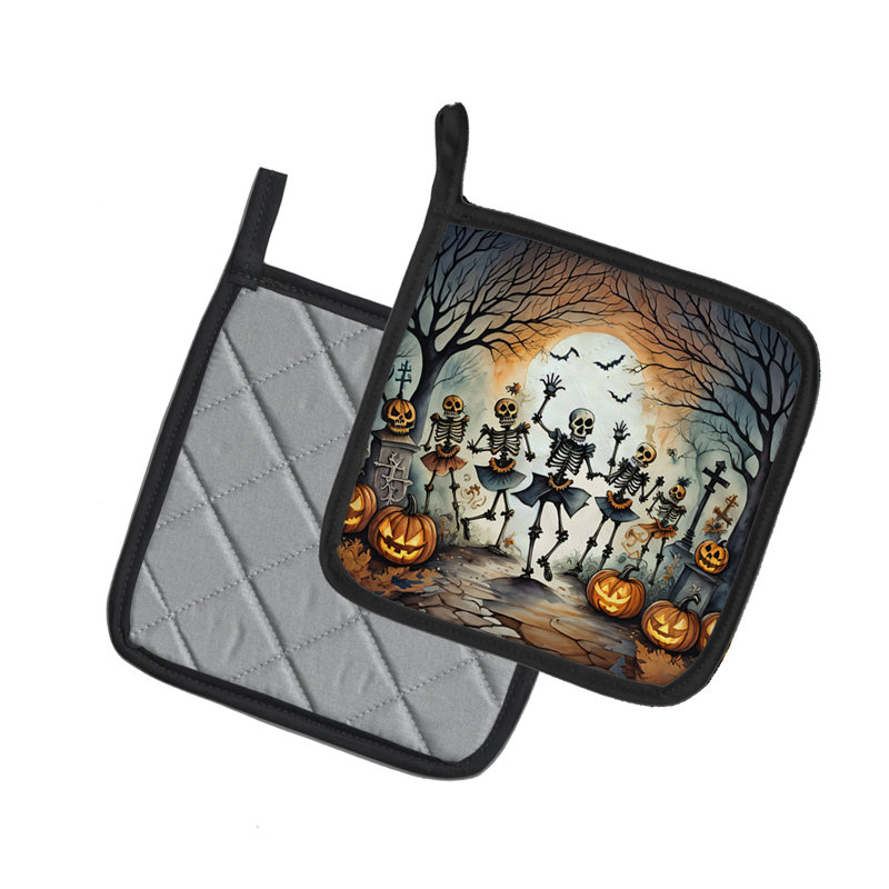 Paire de porte-casseroles Dooking Skeletons Spooky Halloween