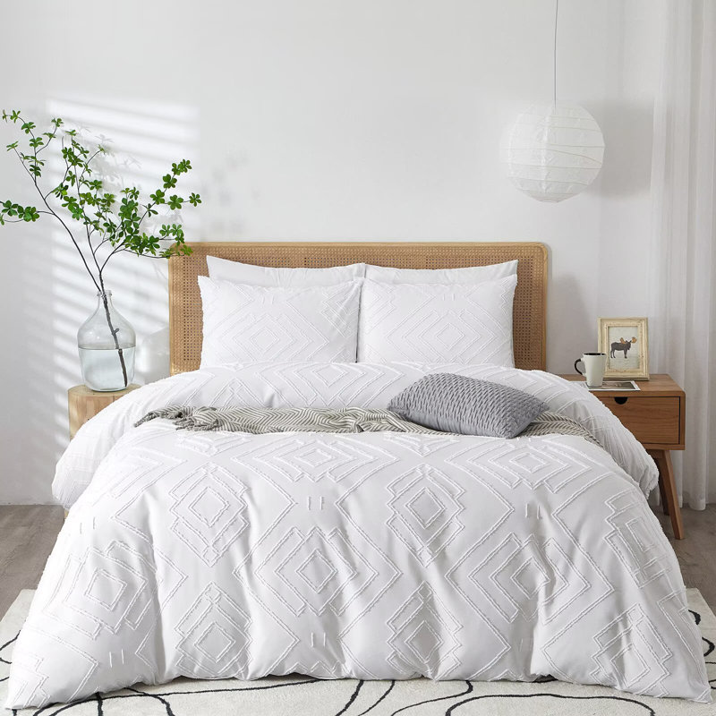 Ensemble de housse de couette Boho Jacquard - 3 pièces, Housse de couette grand + 2 taies d'oreiller