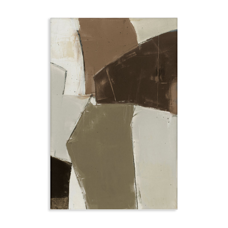 Toile contemporaine aux tons neutres, par Kippi Leonard, H 24 po x l 16 po