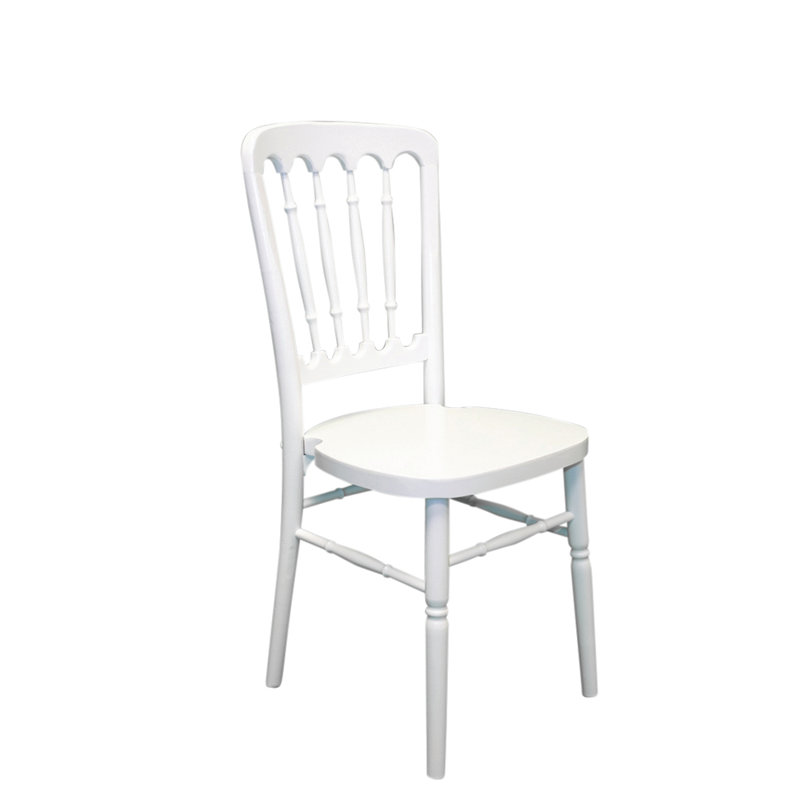 Babcock 43cm H Solid Wood Slat Back Stacking Side Chair, White