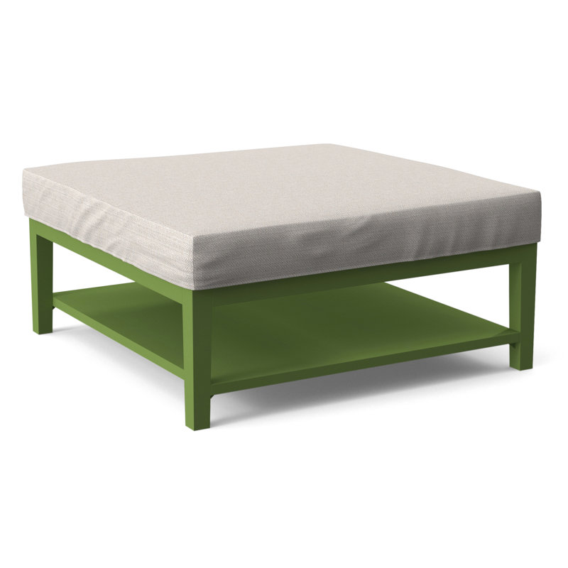Hammond Square Ottoman, White Textured Performance; 0865-91, Stone Hearth Finish