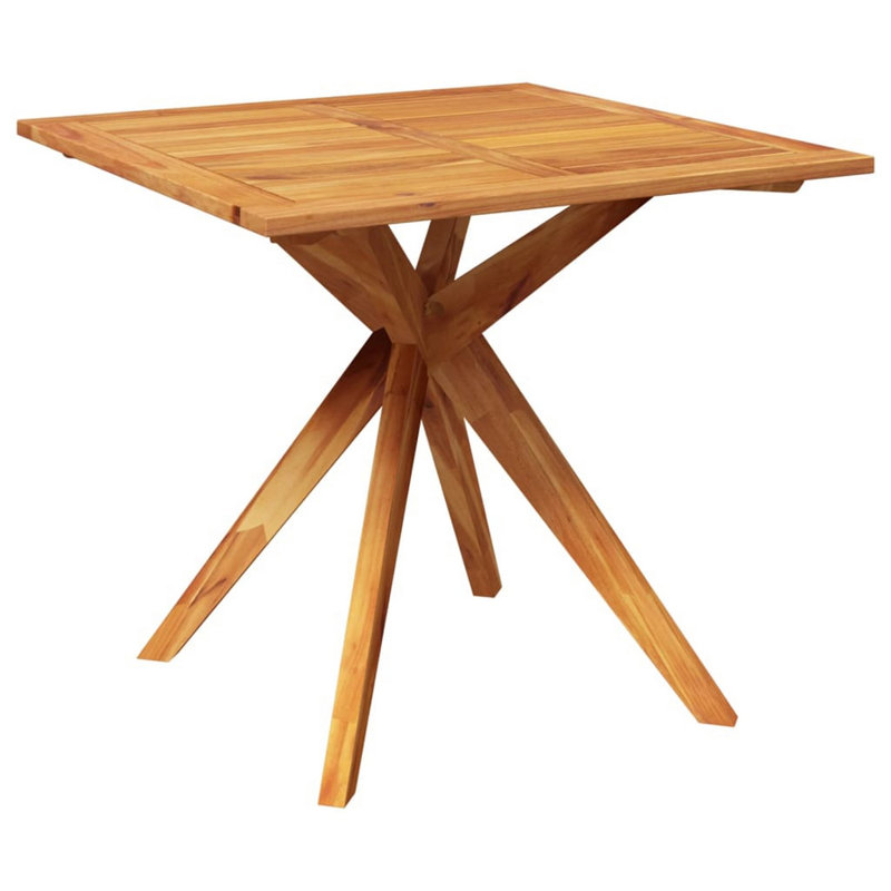 Table bistro d'extérieur, carré en bois d'acacia brun massif de 34 pouces