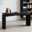 Console de 65 pouces en placage de bois massif rustique, longue table d'entrée de style campagnard pour salon, couloir, canapé-lit, appartement, noir-931650616