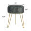 Velvet Round Footstool Ottoman-305513039