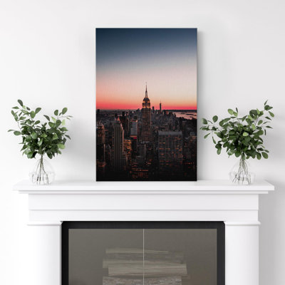 Sunset Sky New York City Cityscape Skyline Downtown Buildings Photo Scenic Modern Art -  IDEA4WALL, CVS-A40-2307-EMM01-12x18