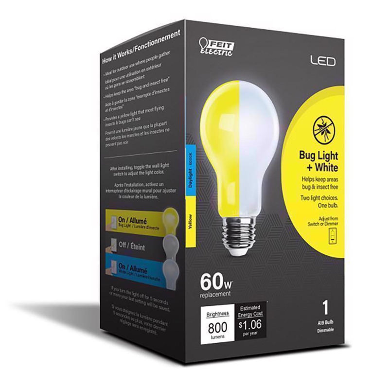 Ampoule DEL Feit A19 E26 (moyenne) jaune, 60 watts, équivalente à 1 paquet
