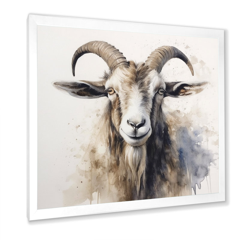 «Graceful Goat Grazers II», reproduction sur toile, H 36 po x l 36 po x P 1,5 po, Cadre simple blanc