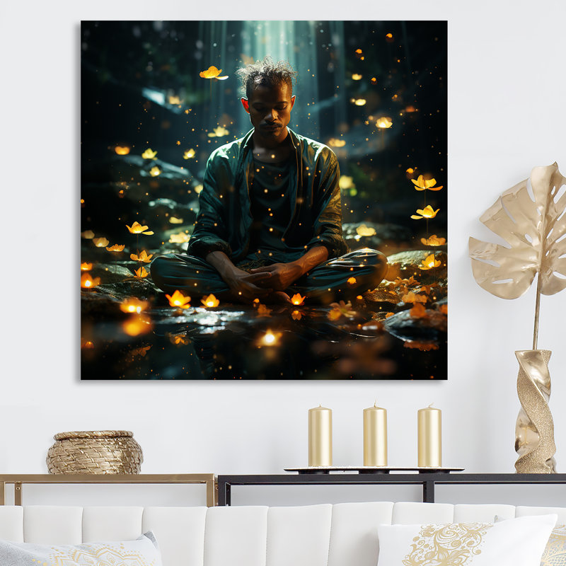 Mindful Moments Meditation, H 24 po x l 24 po x P 1 po, Toile tendue