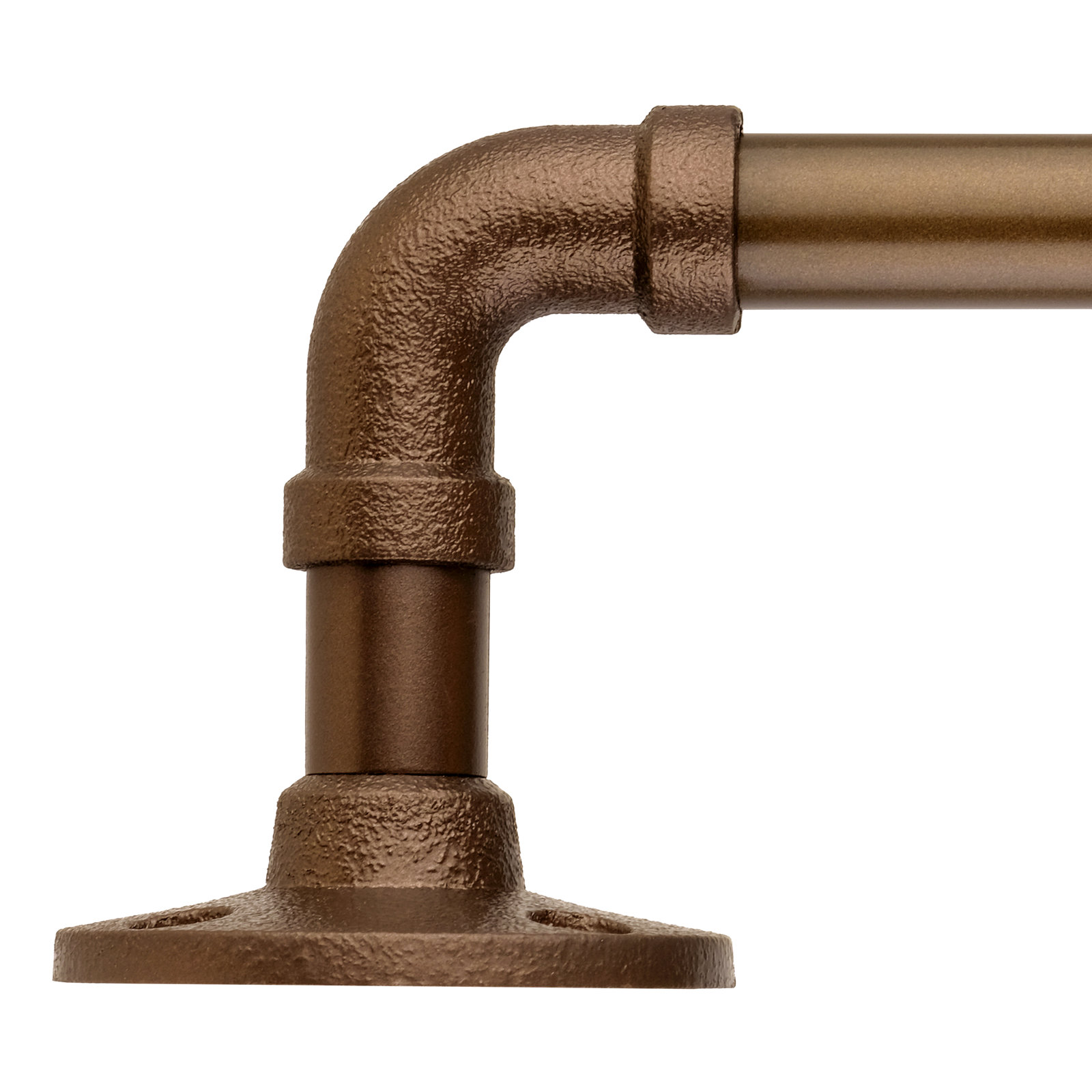 Pryer Metal Adjustable Single Curtain Rod, 86" - 128", Dark Bronze