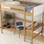 Lit mezzanine simple avec bureau et matériaux de construction - Tête de lit en molleton fiable avec rangement spacieux sous le lit