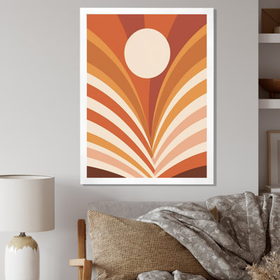Rétro terre cuite soleil paysage Mid-Century I - décoration murale moderne Mid-Century