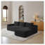 Canapé d'angle modulaire de 246 cm avec méridienne, canapé en velours côtelé d'angle pour salon, assise profonde et moderne, noir-1573250825