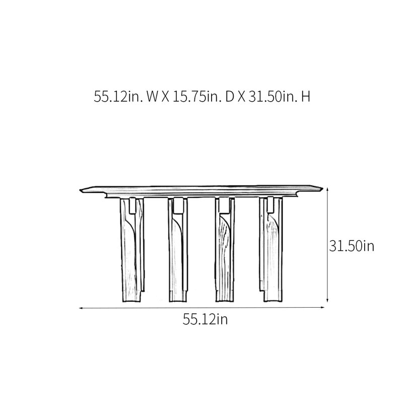 Console Retro Minimalist Elegant, H 31,5 po x l 55,12 po x P 15,75 po