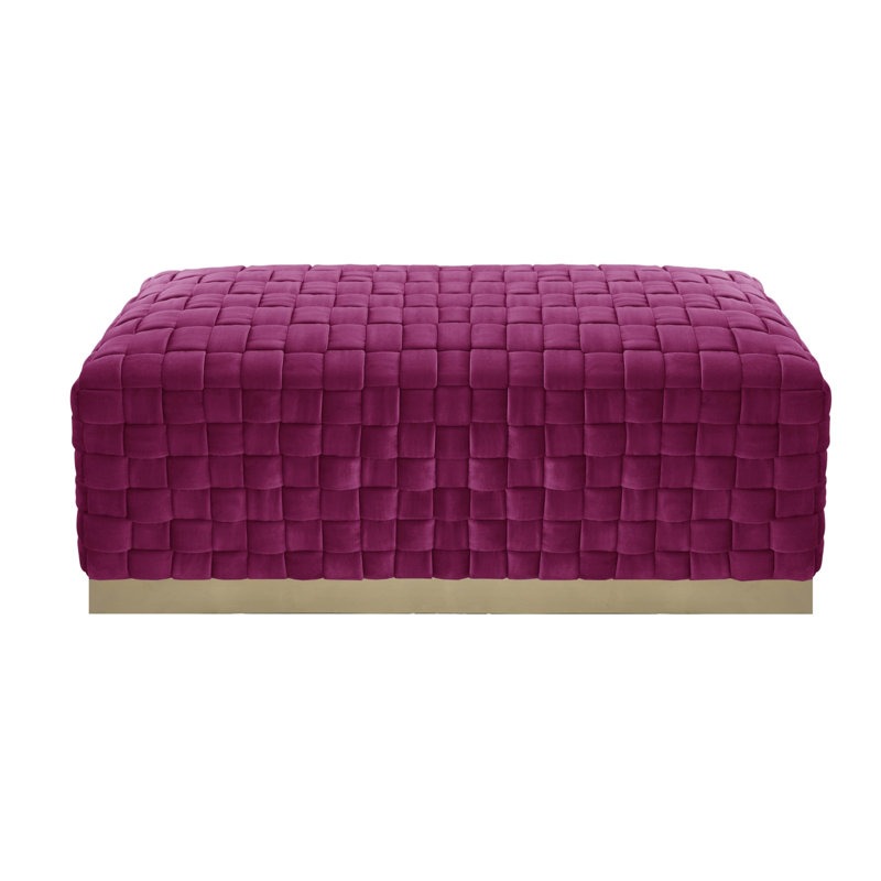 Tylani Velvet Upholstered Bench, Gold, Fuchsia